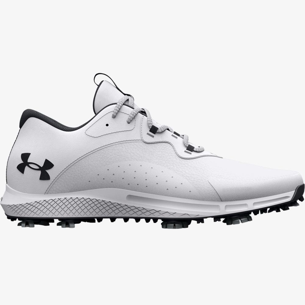 Under Armour Men's White and Black Spiked Golf Shoes